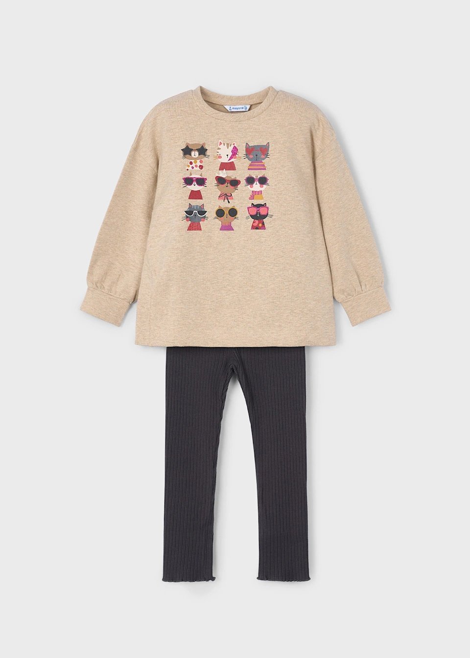 Completo leggings costine e felpa bambina - immagine 3