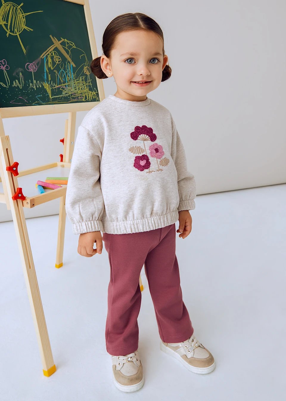 Completo leggings a zampa e felpa neonata