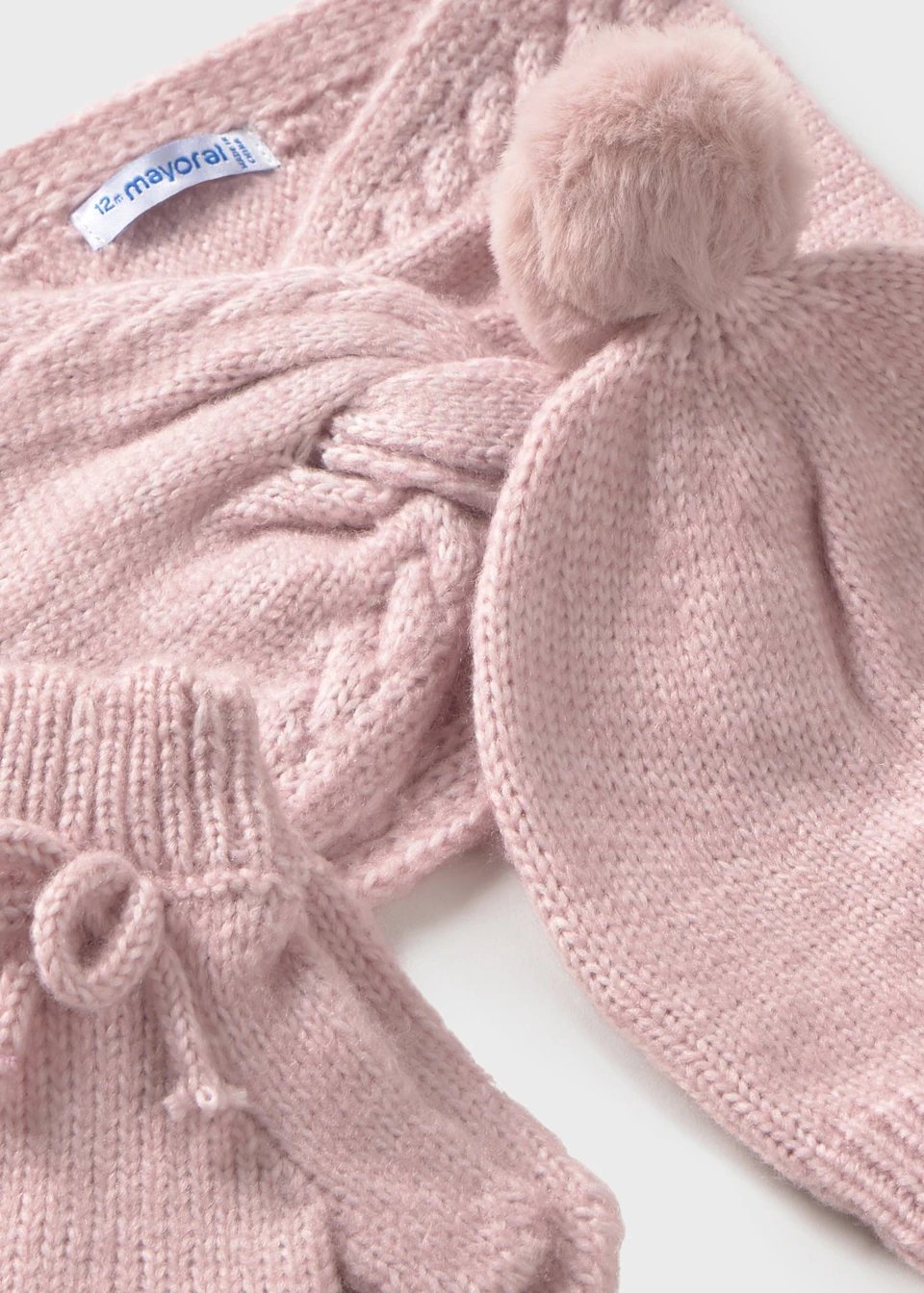 Set 3 pezzi cappello e collo neonata - immagine 2